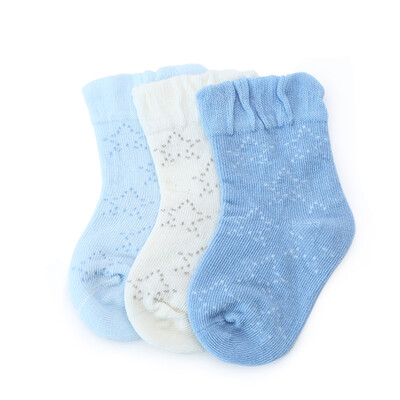 

Хлопок Возраст (PurCotton) Summer Infant Star тонкие жаккардовые носки 15см + синий светло-голубые три пары полубеленой + / мешок