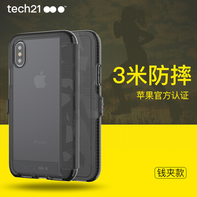 

tech21 Apple iPhoneX 58 inches shatter-resistant cell phone case wallet models Apple iPhone 10 Apple phone case shatter-resistant shell case black