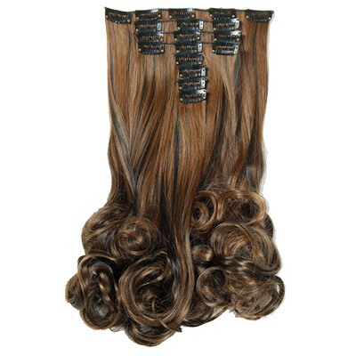 

AISIHAIR 16Colors Clip in Hair Extensions 8pcsset 22inch 55 cm Long Wavy Heat Resistant Hairpiece