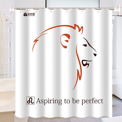 

Bao Youni bathroom curtain thick waterproof mildew shower curtain curtain with shower curtain ring shower curtain without shower curtain rod Leo DQ9086-18