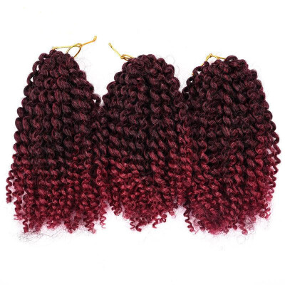 

8 inch Ombre Marlybob Crochet Braids 3pcspack Afro Kinky Twist Hair 90gpack Synthetic Crochet Hair Extensions