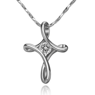 

Yoursfs® 18K White Gold Plated Crossing Pandents Statement Necklace Use Austrian Crystal Fashion Jewelry