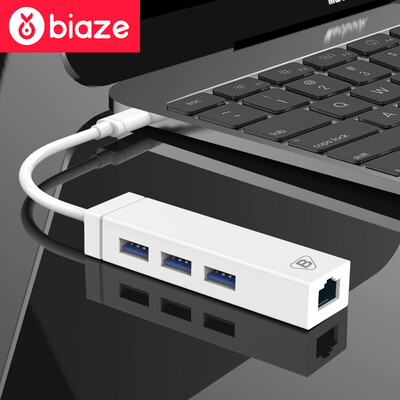 

Biya Zi (BIAZE) USB splitter TYPE-C to USB HUB Hub Macbook Expansion splitter with Fast Ethernet card ZH29-PC version