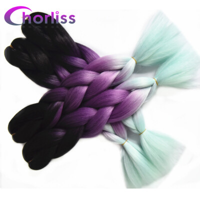 

8 pcs/pack Chorliss 24" Ombre Braiding Hair Crochet Braids Synthetic Crochet Hair Extension 100g/pack