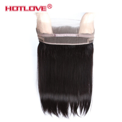 

HOTLOVE Hair 360 Lace Frontal Closure Straight 22*4*2 Band Frontal Natural Hairline 100% Virgin Human Hair Pre Plucked Baby Hair