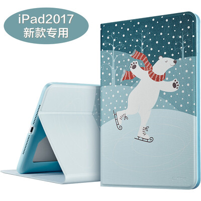 

новые IPad защитная крышка 2017 года новый iPad7 защитная оболочка кобура мультфильм популярные бренды иллюстратора Apple, стенд 9.7 дюймов иллюстратор серии Yo Медведь