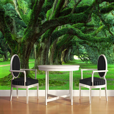

Custom 3D Photo Modern Wallpaper Murals For Living Room Sofa Backdrop Tall And Lush Trees Home Improvement Wall Paper For Wall