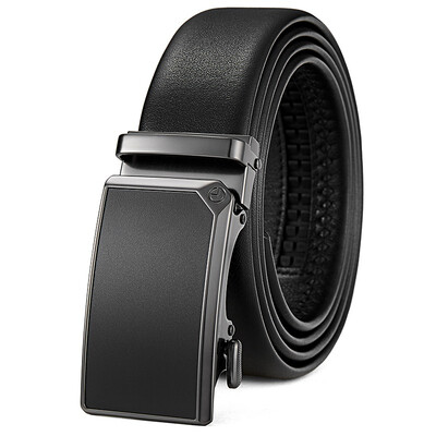 

Goldlion belt mens automatic buckle belt automatic buckle casual simple mens pants with MS735413-12991 matte black 110-120CM