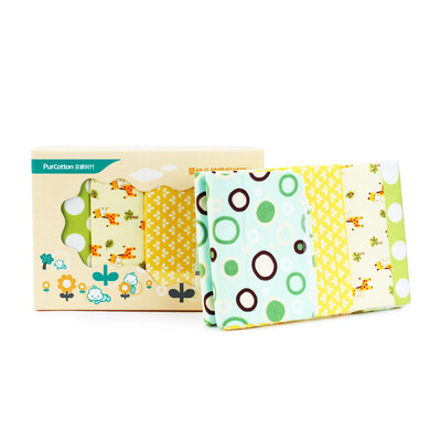 

Cotton era PurCotton infant cotton blanket 76x95cm yellow print green print 4 box