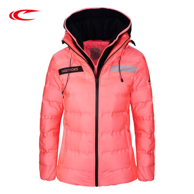 

SAIQI Winter Grey Duck Down Women Extra Thick Hooded Waterproof Warm Outerwear Skiing Winter Jacket Hiking Outdoor Down 1108