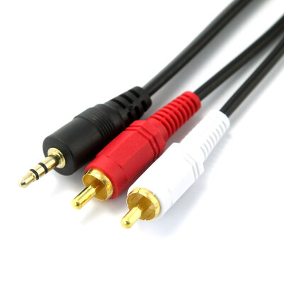 

eKL 35mm a two audio cable 5 meters male to male 35 audio to 2RCA double lotus head mobile computer TV audio amplifier transfer wiring