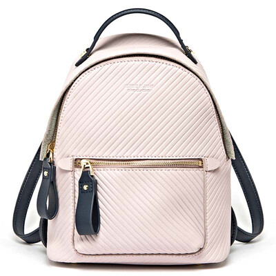 

JESSIE&JANE&Jane womens bag shoulder bag Europe&America simple fashion backpack 2325 leather ladies small bag black
