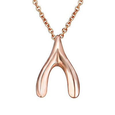 

Yoursfs Wishbone Necklace For Women 18K Gold Plated Good Luck Charm Wishbone Pendant Necklace