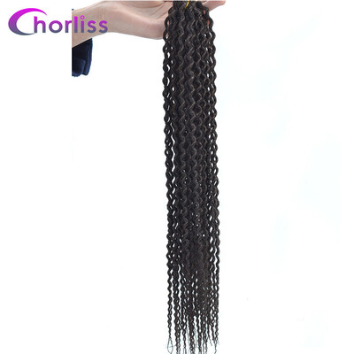 

Chorliss Curly Crochet Hair 20Inch Bohemian Crochet Braids Low Temperature Fiber Ombre Synthetic Braiding Bulk Hair 80g /Pack
