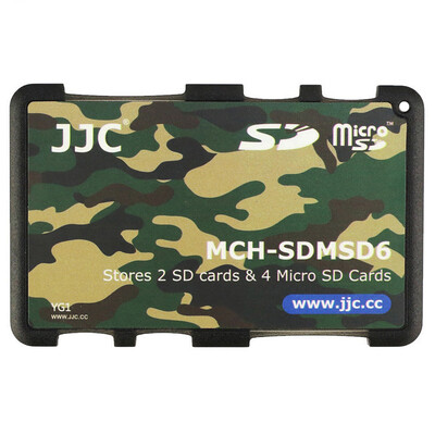 

JJC MCH-SDMSD6YG ultra-thin memory card holder SLR camera memory card SD card digital storage package camouflage green card cartridge can put two SD 4 MSD TF card