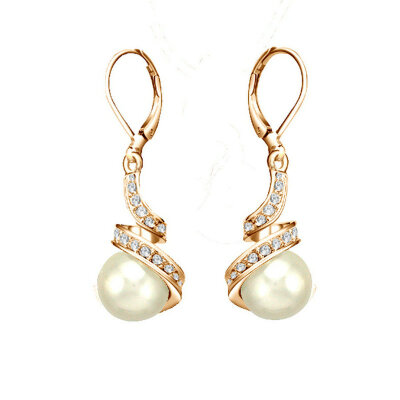 

Yoursfs® 18K Rose Gold Plated Charming Pearl Earring Use Clear Pearl Fahion Jewelry