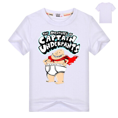 

Captain Underpants Boys 'Short Sleeve T-Shirt Kids Cartoon Superman Одежда Летние хлопковые топы и тройники для девочек Мальчики К