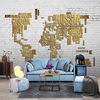 

3D photo wallpaper living room TV wall background world map wallpaper mural retro nostalgic personality restaurant wallpaper