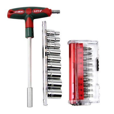 

LETA 21-piece replaceable T-plate hand driver set auto repair kit sleeve screwdriver LT-AM701