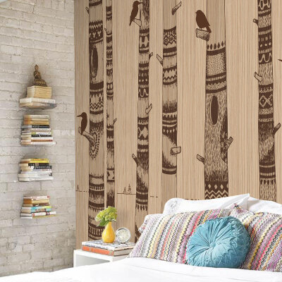 

3D photo wallpaper 3D mural bedroom living room sofa TV background wall wallpaper black&white woodpecker wallpaper mural