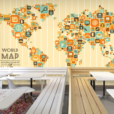 

3D photo wallpaper 3D large wall painting personalized Food Restaurant wallpaper world map living wallpaper mural