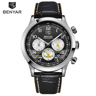 

BENYAR Brand Sport Waterproof Chronograph Men Watch Top Brand Luxury Male Leather Quartz Military Wrist Watch Men Clock saat