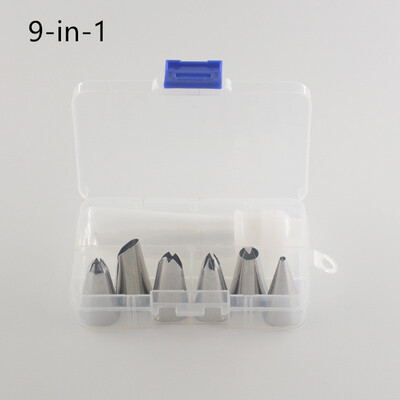 

Cake Decorating Supplies 6pcs Stainless Steel Baking Piping Tips with 2 Icing Pastry Bag 1 Coupler&Storage Case 9pieces