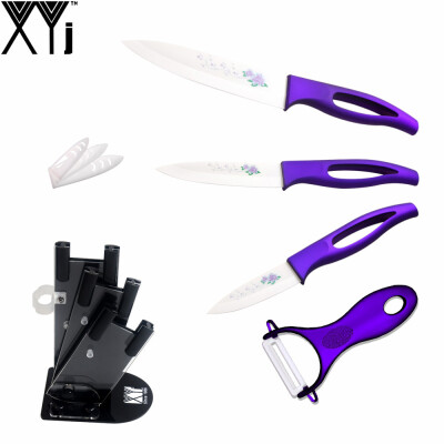 

XYJ Brand 3 Pcs Zirconia Ceramic Knife Set Best 3 Inch 4 Inch 5 Inch ABS+TPR Handle Kitchen Knife Set With Peeler + Knife Block