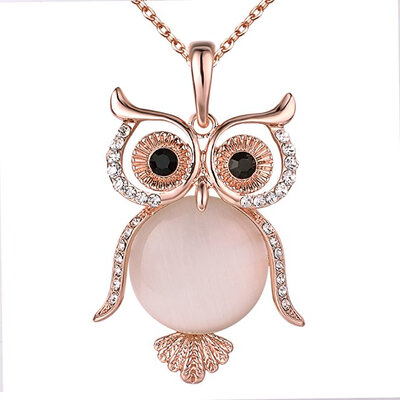 

Yoursfs® owl necklace opal Jewelry Women's Lucky Owl Pendant Necklace and Long Chain Created-opal
