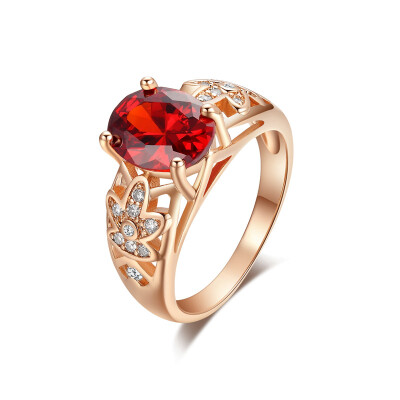 

Yoursfs® 18K Rose Gold Plated 0.5ct Simulated Ruby Ring Use Austrian Crystal Fashion Jewelry