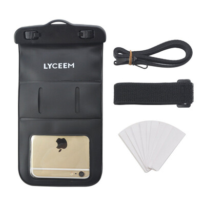 

Blue orange LYCEEM mobile phone waterproof bag diving suit for iphone6plus underwater can take pictures with lanyard arm to send waterproof test paper 55 inch black