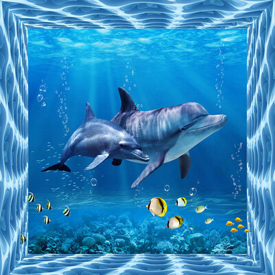 

Modern Creative Dolphin Underwater World 3D Photo Wallpaper Kids Room Living Room TV Sofa Backdrop Mural 3D Cartoon Wall Papers
