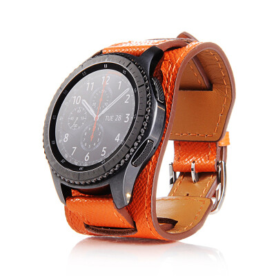 

22mm Genuine Leather Watch Band Cuff Strap Bracelet For Samsung Gear S3 Frontier / S3 Classic