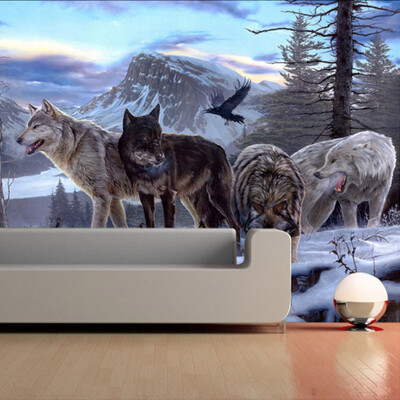 

Custom Any Size 3D Wall Murals Wallpapers Living Room Bedroom Sofa TV Background Wall Paper Wolf Totem Animal Photo Wallpaper