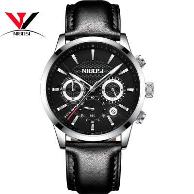 

NIBOSI Quartz Wristwatch Male Luxury Brand New Watch Chronograph Watches Fashion Leather Men Watches Relogio Masculino Casual Uhr