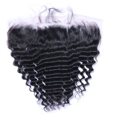 

9A Lace Frontal With Baby Hair 134 Ear To Ear Deep Wave Frontals Brazilian Virgin Hair Extensions