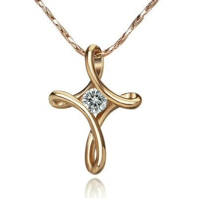 

Yoursfs® 18K Rose Gold Plated Crossing Pandents Statement Necklace Use Austrian Crystal Fashion Jewelry