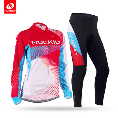 

NUCKILY Women Cycling Wear Star Design Custom Fit Winter Thermal Fleece Bike Jersey Suit GE008GF008