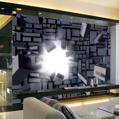 

Custom 3d mural 3D shock perspective wall painting creative sofa background wallpaper custom wallpaper mural