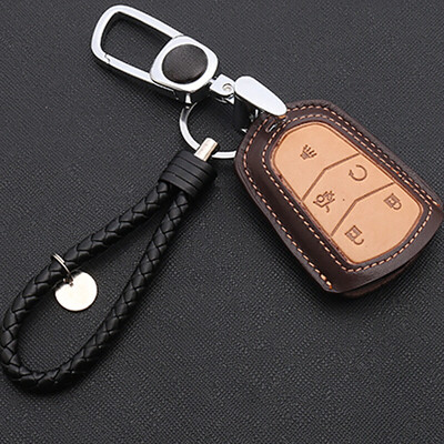 

Huacai Cadillac key bag Cadillac leather key set key ring protection cover modified special A section-5 key brown