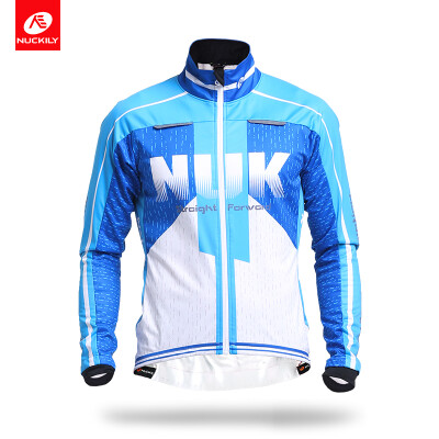 

NUCKILY Winter Thermal Cycling Jersey Popular Blue Spotrs Wear Windproof Road Bike Jacket For Cyclist