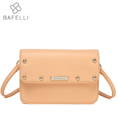 

BAFELLI leather bag rivet flap for women soft shoulder bag black red apricot bolsa feminina high quality womens messenger bag