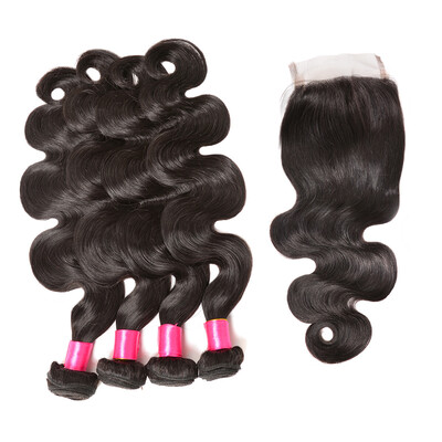 

Malaysian body wave virgin hair closures with swiss lace and bleached knots 4*4,5*5