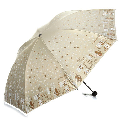 

Paradise print auto 3 folded umbrella rainy/sunny umbrella