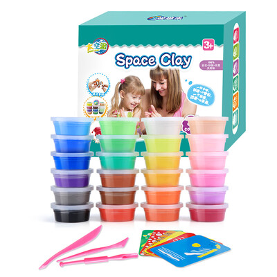 

PEIPEILE Ultralight Clay Color Mud 24 Color Plasticine Nontoxic Handmade DIY Color Mud Set Clay Toy Childrens Day Gift Space Mud