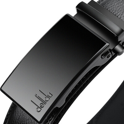 

delidu Mens Leather Belt with Smooth Automatic Buckle