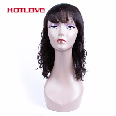 

HOTLOVE Hair Brazilian Natural Wave  Lace Human Hair Wigs For Black Women With Baby Hair 150% Density Non Remy Hair