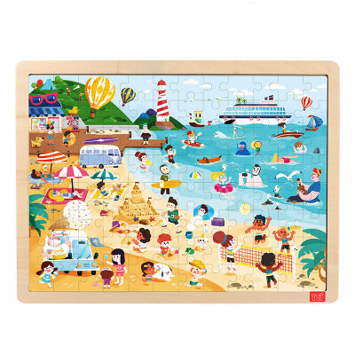 

TOI Wooden Jigsaw Puzzle with Storage tray (24/48/80/100pcs) for kids