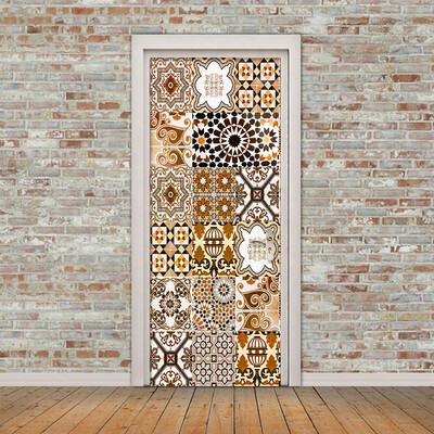 

Modern Simple Geometry Photo Mural Wallpaper Abstract Art Door Mural Sticker PVC Self-Adhesive Cafe Bedroom Door Decor 77cmx200cm