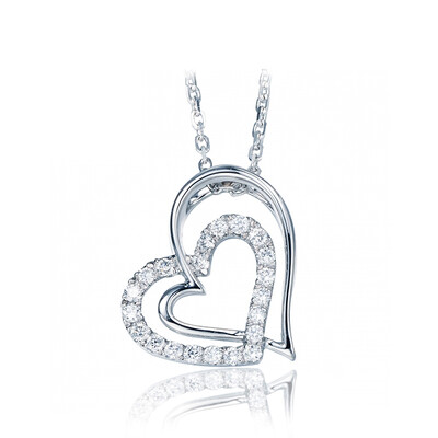 

Yoursfs® 925 Silver Heart in Heart Pendant Wedding Necklace Fashion Silver Jewelry